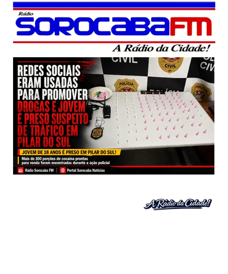 JOVEM É PRESO POR SUSPEITO DE TRÁFICO EM PILAR DO SUL; REDES SOCIAIS ERAM USADAS PARA PROMOVER DROGAS!