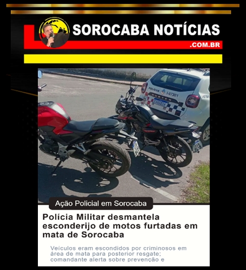 Motos furtadas são achadas escondidas em mata de Sorocaba!