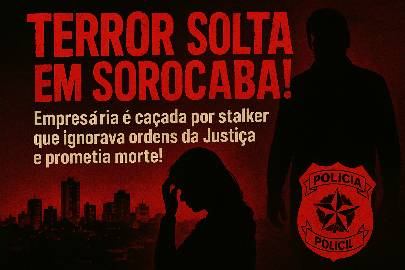 TERROR À SOLTA EM SOROCABA!  Empresária é caçada por "stalker obcecado" que ignorava ordens da Justiça e prometia morte!