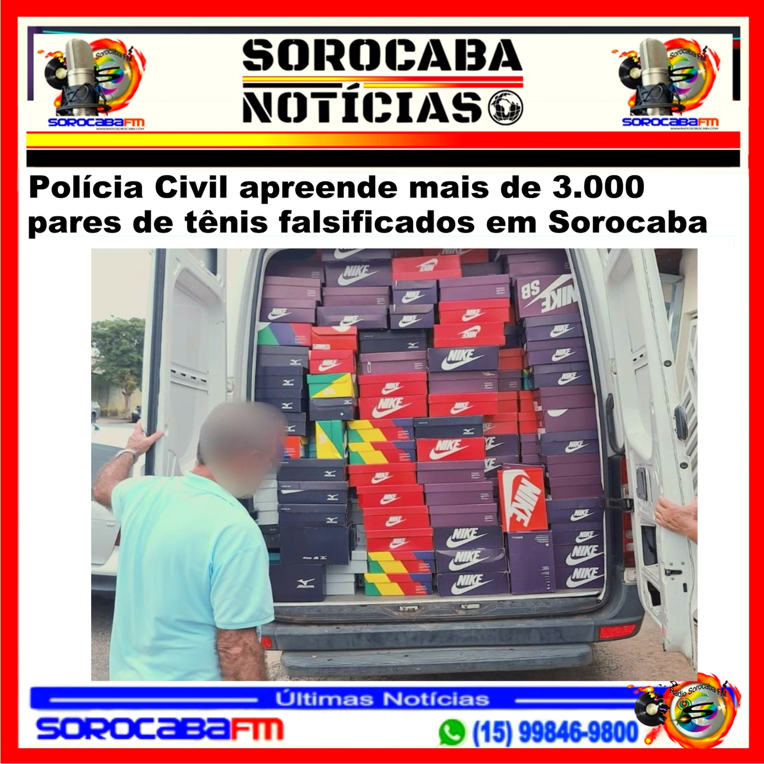 Polícia Civil apreende mais de 3.000 pares de tênis falsificados em Sorocaba