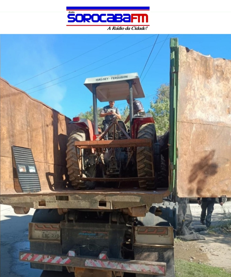 PM recupera trator furtado a caminho de Sorocaba