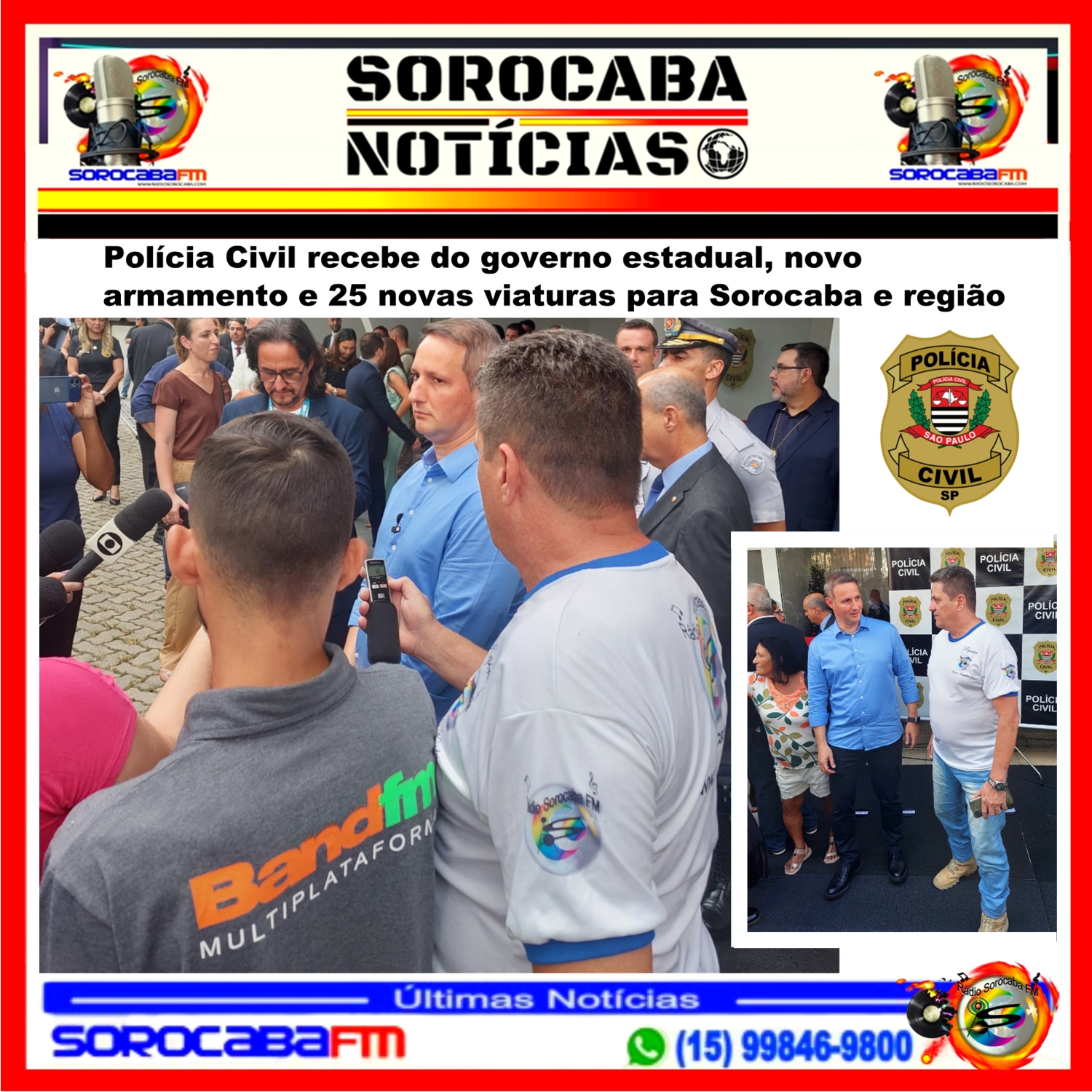 Polícia Civil recebe do governo estadual novo armamento e 25 novas viaturas para Sorocaba e região