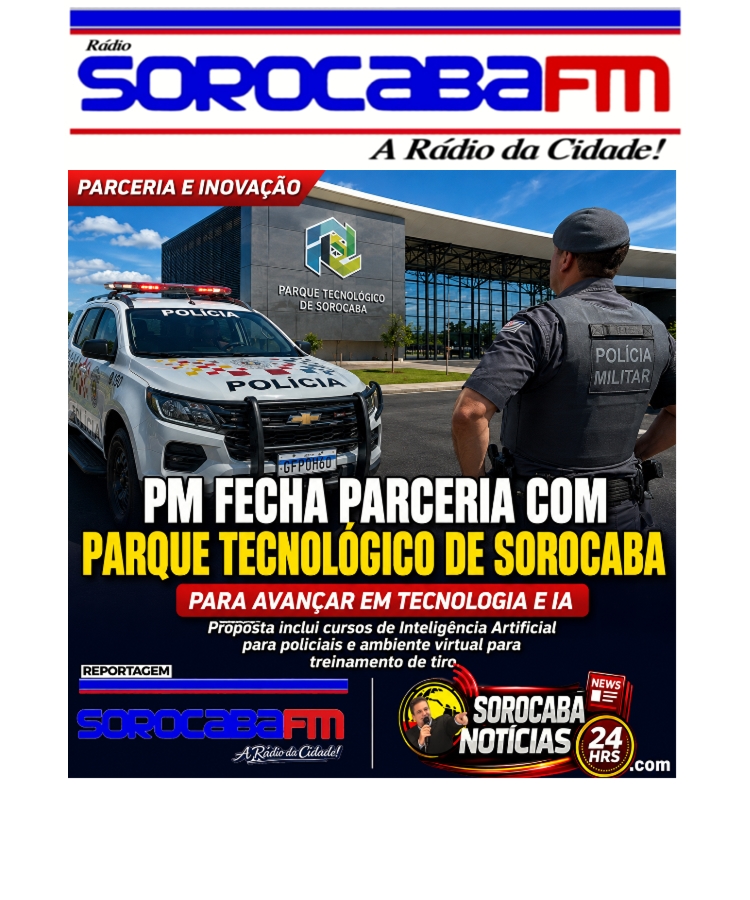 PM fecha parceria com Parque Tecnológico de Sorocaba para avançar em tecnologia e IA