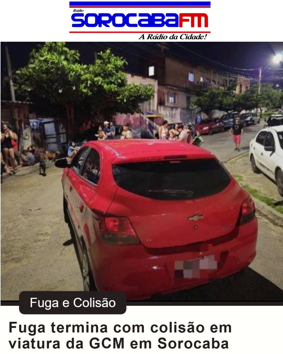 Fuga termina com colisão em viatura da GCM em Sorocaba