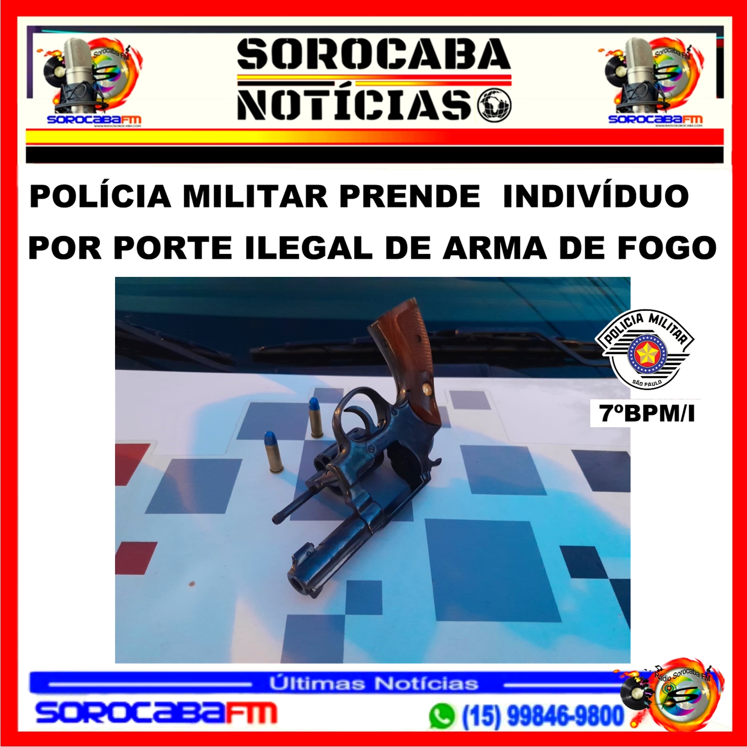 POLÍCIA MILITAR PRENDE INDIVÍDUO POR PORTE ILEGAL DE ARMA DE FOGO