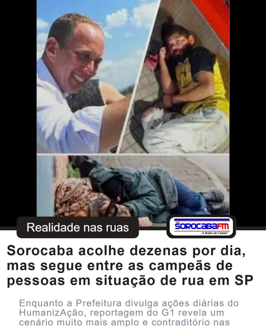 Sorocaba acolhe dezenas por dia, mas segue entre as campeãs de pessoas em situação de rua em SP