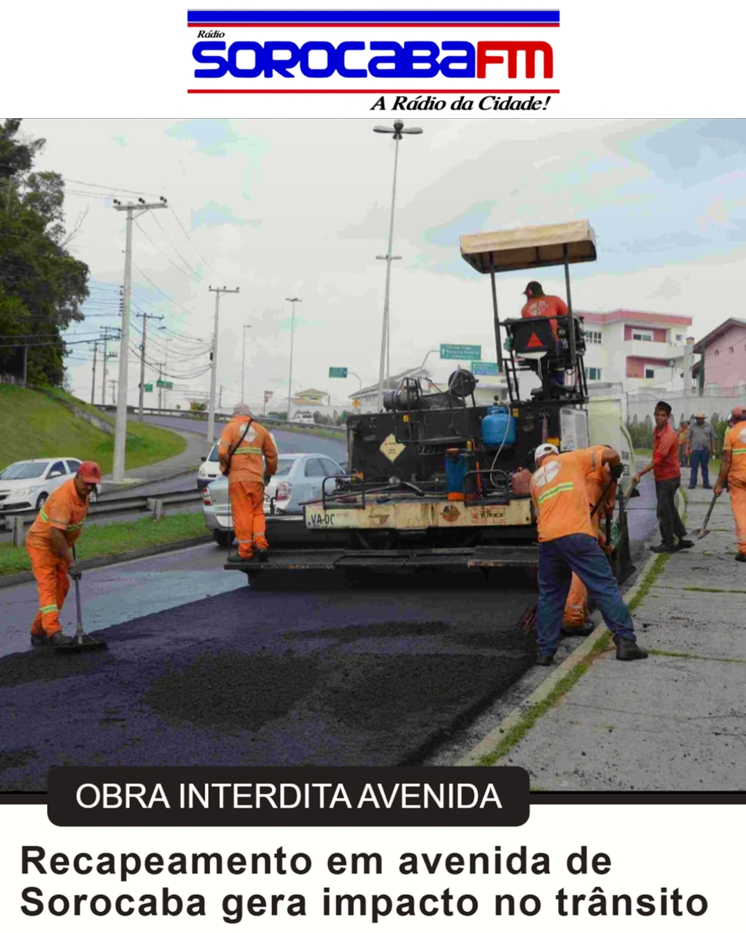 Recapeamento em avenida estratégica de Sorocaba gera alerta sobre impacto no trânsito e fiscalização da obra
