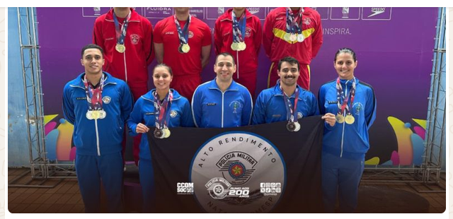 POLÍCIA MILITAR DE SÃO PAULO CONQUISTA 19 MEDALHAS NO PAULISTA MASTER DE NATAÇÃO