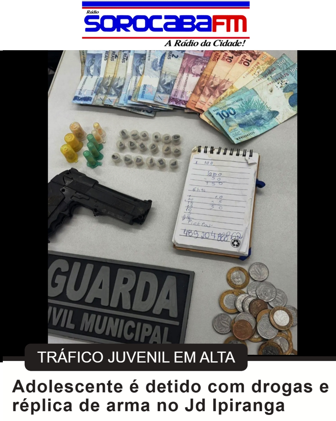 Adolescente é detido com drogas e réplica de arma no Jd Ipiranga