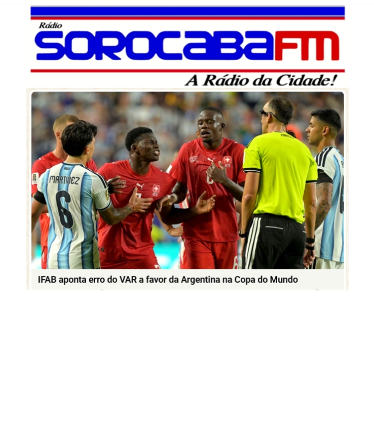 IFAB admite erro do VAR que beneficiou Argentina na Copa