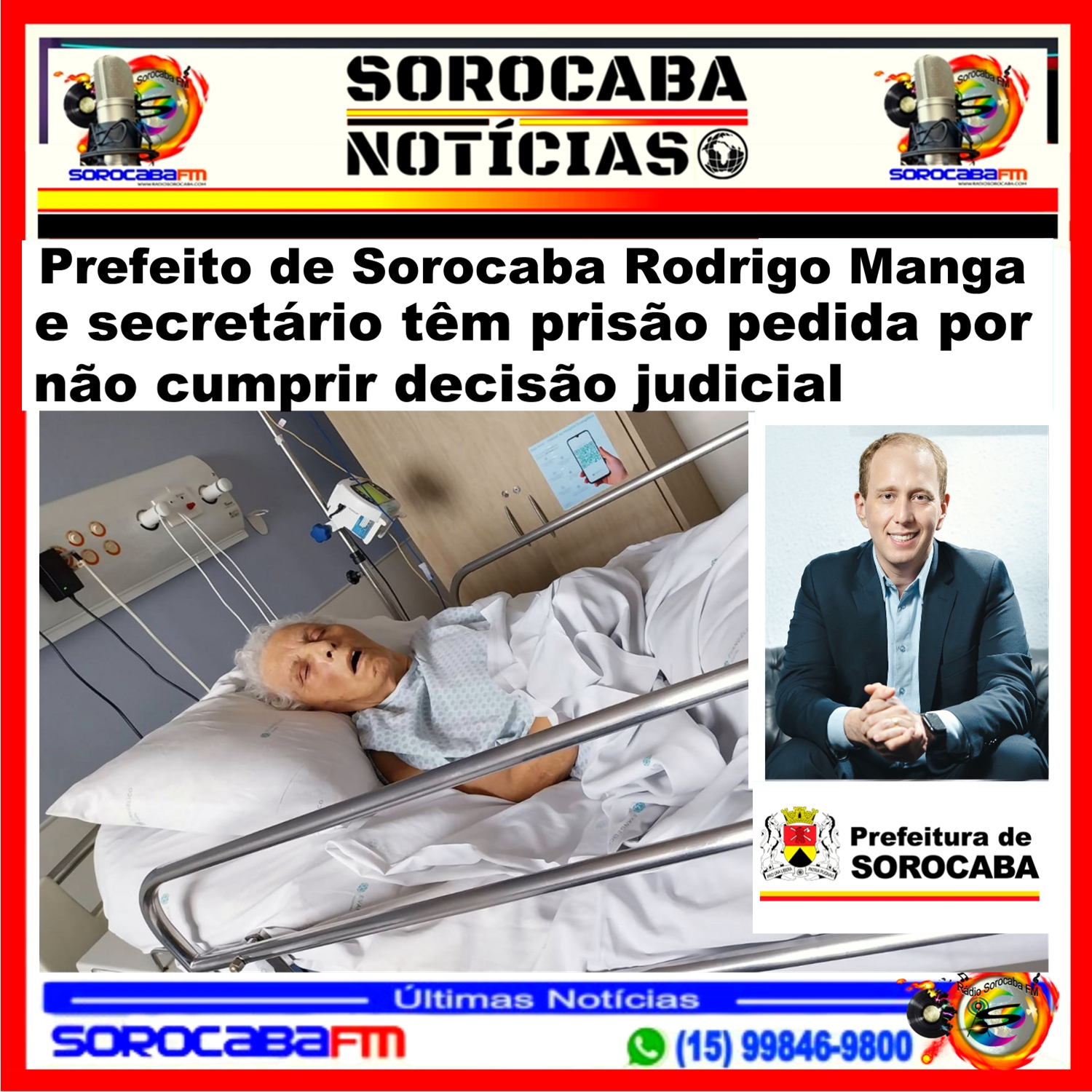 Prefeito de Sorocaba Rodrigo Manga e secretário têm prisão pedida por não cumprir decisão judicial